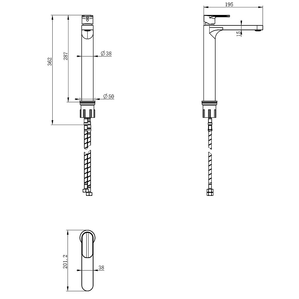 Смеситель для раковины высокий WONZON & WOGHAND WW-H1034-CR хром купить в интернет-магазине сантехники Sanbest