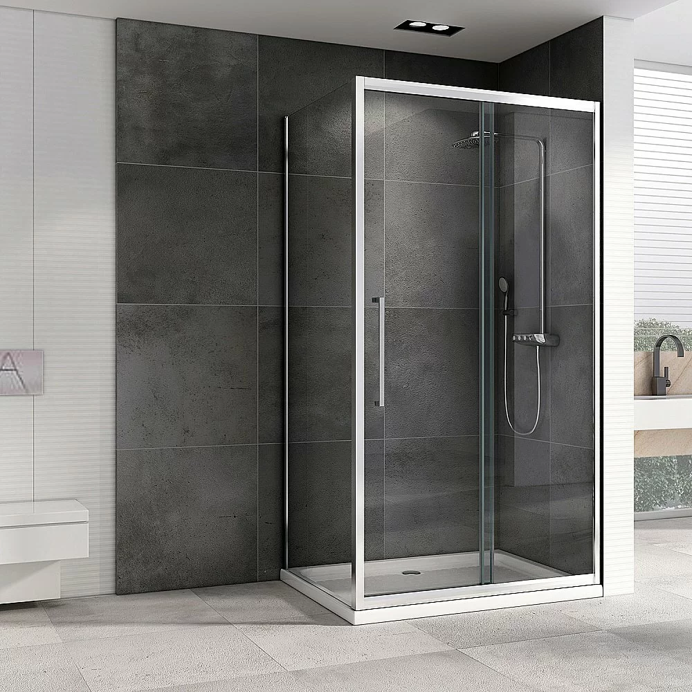 Душевой уголок ABBER Schwarzer Diamant AG30140H-S85 140x85 стекло прозрачное/профиль хром купить в интернет-магазине Sanbest
