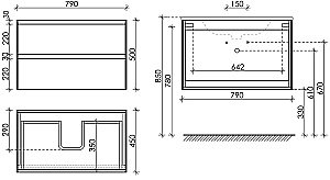 Тумба с раковиной Sancos Cento CN80W белый глянец для ванной в интернет-магазине Sanbest