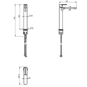 Смеситель для раковины высокий WONZON & WOGHAND WW-H1034-CR хром купить в интернет-магазине сантехники Sanbest