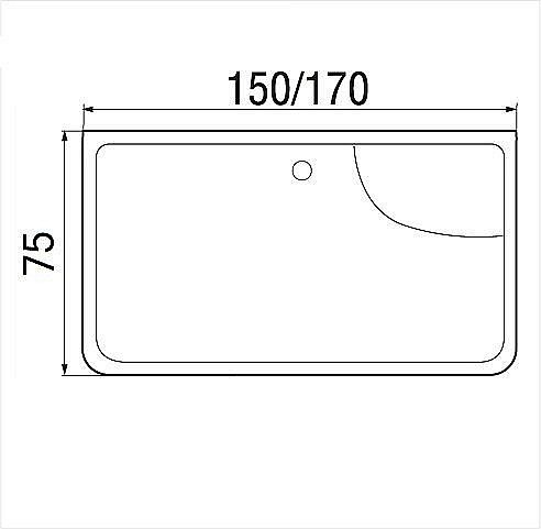 Ванна акриловая WEMOR 150/75/55 S купить в интернет-магазине Sanbest