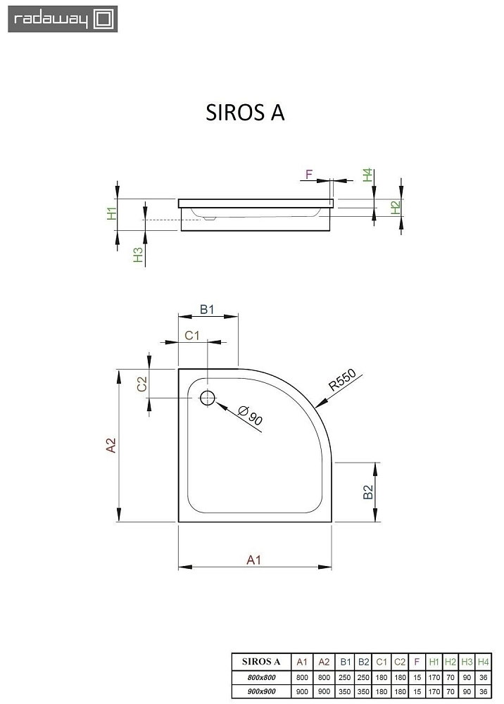 Душевой поддон Radaway Siros A 80x80 купить в интернет-магазине Sanbest