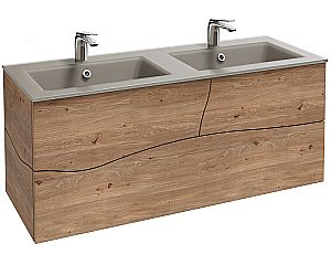 Раковина стеклянная Jacob Delafon Sherwood EB1831RU-DE5 120 двойная, матовый базальт купить в интернет-магазине Sanbest