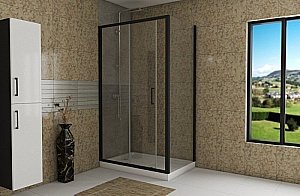 Душевой уголок Bravat BLACKLINE BS120.3101B 80х120 стекло прозрачное/профиль черный купить в интернет-магазине Sanbest