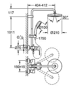 Душевая система Grohe Tempesta Cosmopolitan System 210 26224001 хром купить в интернет-магазине сантехники Sanbest