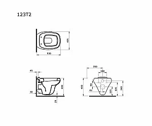 Унитаз подвесной Ambassador Diamond 123T20501R темно-бежевый матовый купить в интернет-магазине Sanbest