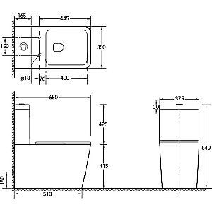 Унитаз напольный SantiLine SL-5017 безободковый, с бачком, с крышкой микролифт, белый купить в интернет-магазине Sanbest
