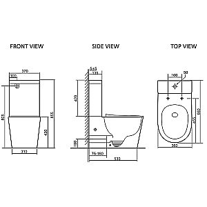 Унитаз-компакт SantiLine SL-5026MB безободковый, слив торнадо, с бачком, с крышкой микролифт, черный матовый купить в интернет-магазине Sanbest