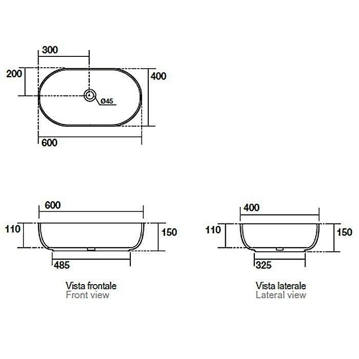 Раковина накладная Kerasan Nolita 60 534330 белая матовая купить в интернет-магазине Sanbest