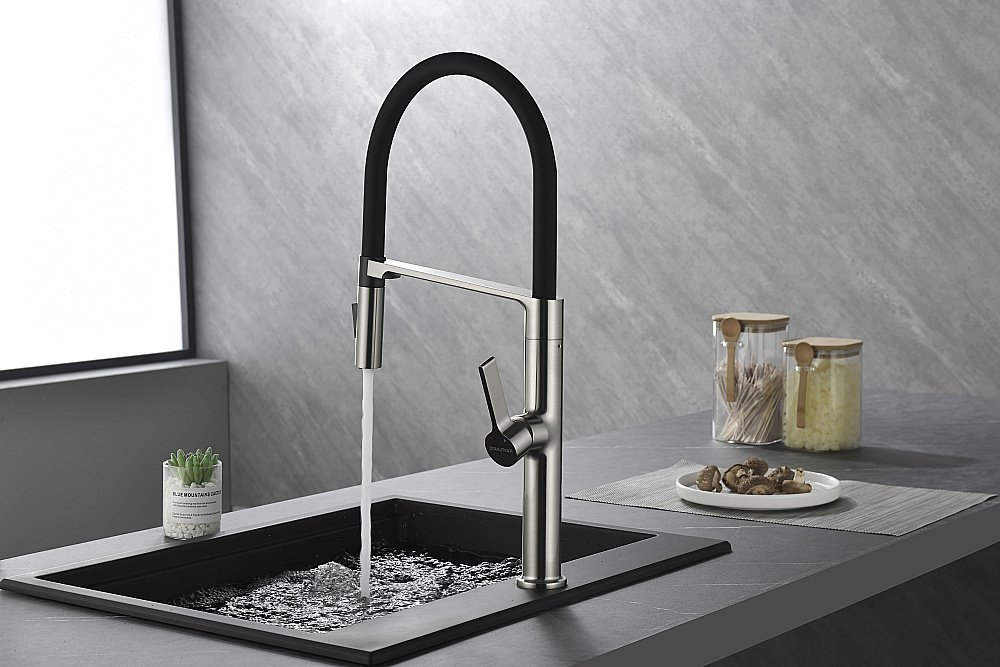 Смеситель для кухни Paulmark Barrel Ba214029-BS брашированная нержавеющая сталь купить в интернет-магазине сантехники Sanbest