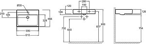 Раковина Jacob Delafon VIVIENNE 61 EXBH112-00 белая купить в интернет-магазине Sanbest