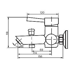 Смеситель для ванны Dorff Logic D3010000SS сталь купить в интернет-магазине сантехники Sanbest