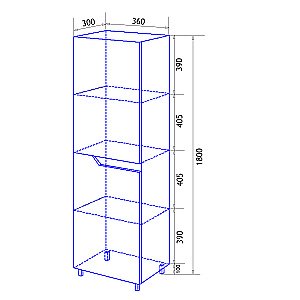 Пенал напольный Loranto Mari CS00086021 36 белый, левосторонний для ванной в интернет-магазине сантехники Sanbest