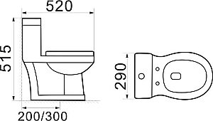 Унитаз моноблок SantiLine SL-5015 с крышкой микролифт купить в интернет-магазине Sanbest