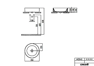 Накладная раковина Creavit Nice NC045-00CB00E-0000 45 белая купить в интернет-магазине Sanbest
