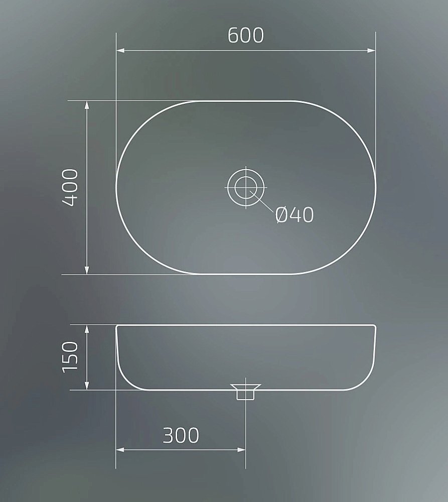 Раковина накладная Gid Lago 60 Bm9026a 53369 черная матовая купить в интернет-магазине Sanbest