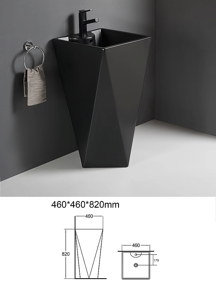 Раковина напольная WeltWasser Leerbach 10000013336 черная матовая купить в интернет-магазине Sanbest