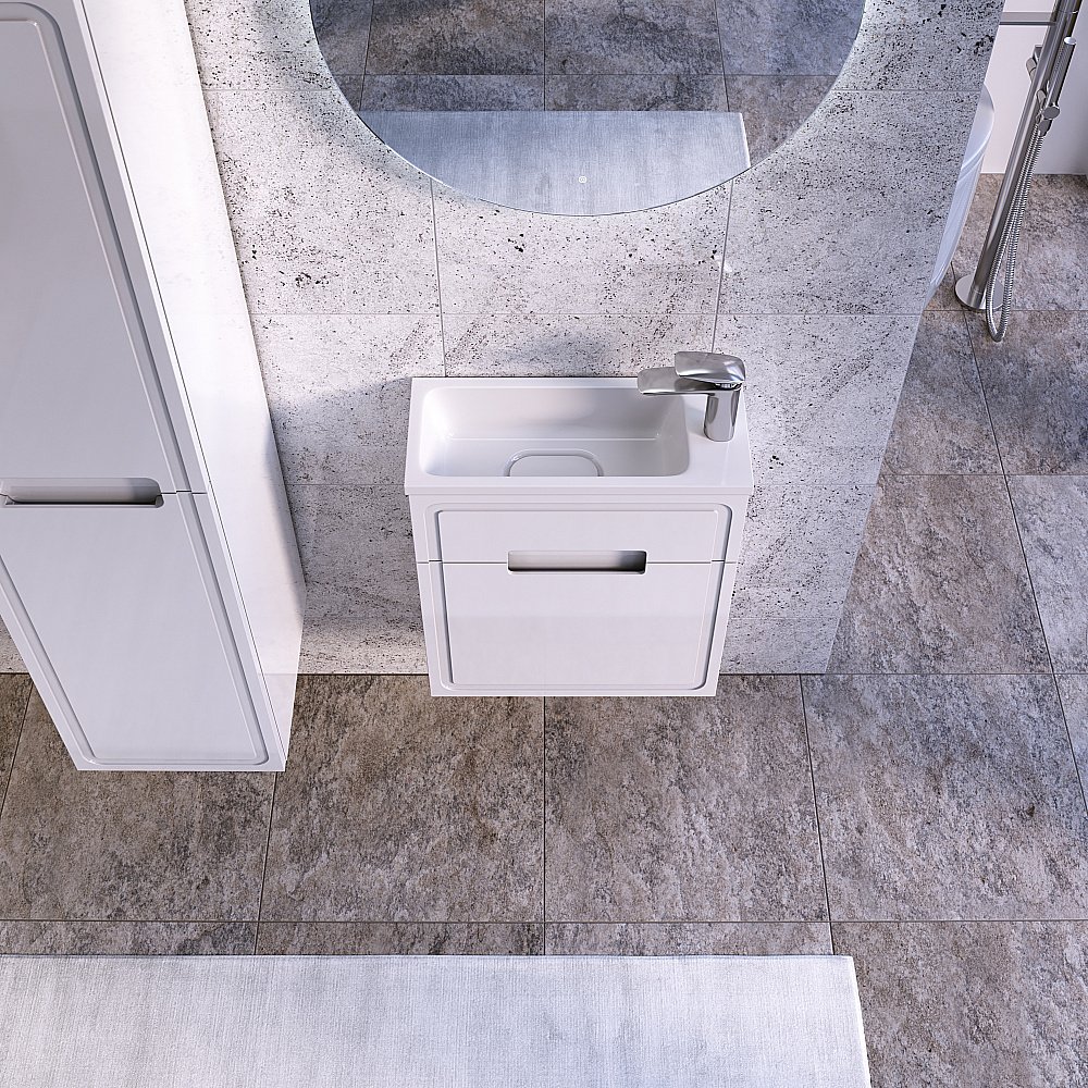 Тумба с раковиной Taliente Olejo 50 белый глянцевый для ванной в интернет-магазине Sanbest