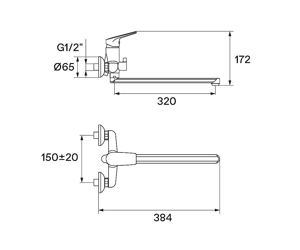 Смеситель для ванны Santek Кант WH5A12002C001 хром купить в интернет-магазине сантехники Sanbest