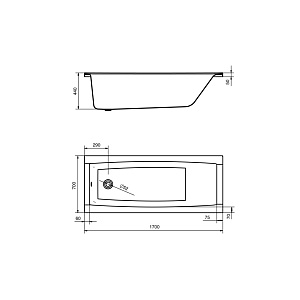 Ванна Santek Santorini 1WH302487 170x70 купить в интернет-магазине Sanbest