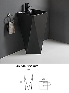 Раковина напольная WeltWasser Leerbach 10000013336 черная матовая купить в интернет-магазине Sanbest