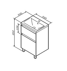 Тумба с раковиной AM.PM X-JOY 55 напольная,белый глянец для ванной в интернет-магазине Sanbest