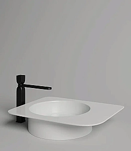 Раковина накладная Salini NINFEA 02 110521M 54 матовая из искусственного камня S-Stone, белая матовая купить в интернет-магазине Sanbest