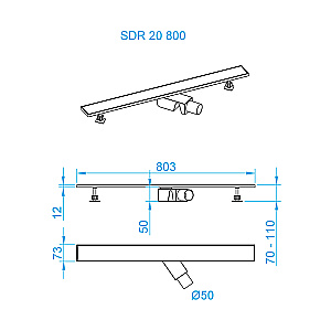 Душевой трап RGW Shower Drain SDR-20 800 Хром купить в интернет-магазине Sanbest