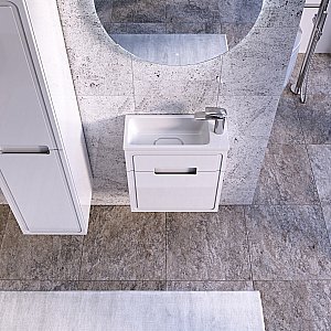 Тумба с раковиной Taliente Olejo 50 белый глянцевый для ванной в интернет-магазине Sanbest