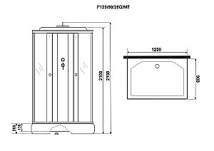 Душевая кабина Niagara Promo P120/90/26Q/MT 120х90 матовое/профиль белый купить в интернет-магазине Sanbest