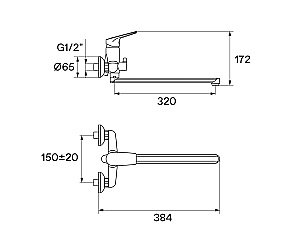 Смеситель для ванны Santek Кант WH5A12002C001 хром купить в интернет-магазине сантехники Sanbest