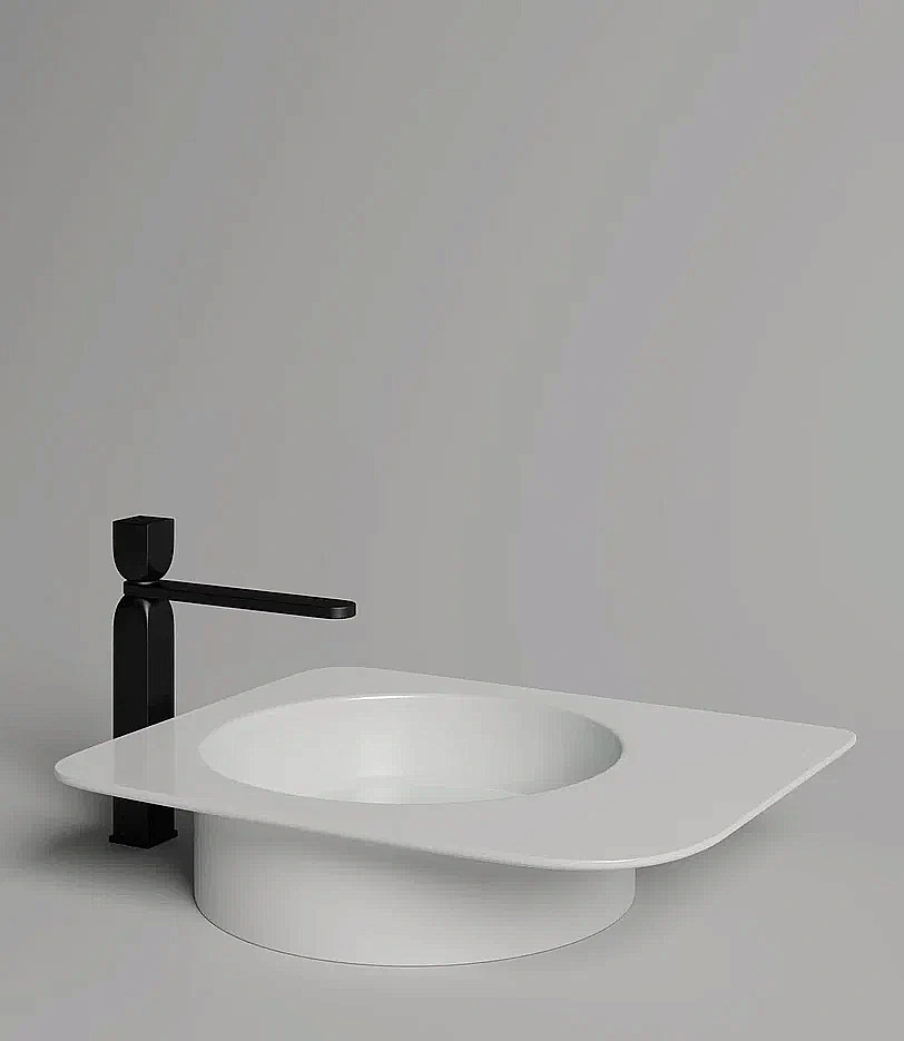 Раковина накладная Salini NINFEA 02 110521M 54 матовая из искусственного камня S-Stone, белая матовая купить в интернет-магазине Sanbest