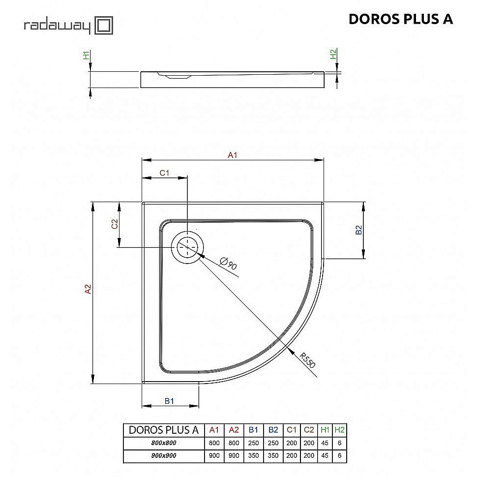 Душевой поддон Radaway Doros Plus A SDRPA8080-01 80x80 белый купить в интернет-магазине Sanbest