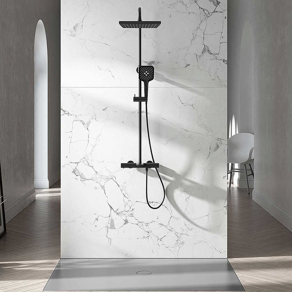 Душевая система Vincea Next VSFS-1N1TMB черная матовая купить в интернет-магазине сантехники Sanbest