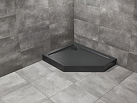 Душевой поддон Radaway Doros PT E Compact 100x90 S SDRPTP1090-05-54SR черный правый купить в интернет-магазине сантехники Sanbest