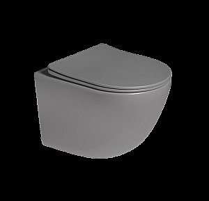 Унитаз подвесной SantiLine SL-5005T-MG светло-серый матовый, безободковый, с крышкой микролифт, слив торнадо купить в интернет-магазине Sanbest