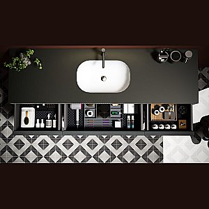 Тумба с раковиной Black&White Universe U950.1600 матовый античный серый для ванной в интернет-магазине Sanbest