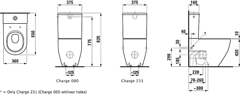 Унитаз напольный Laufen Pro подвод воды снизу слева купить в интернет-магазине Sanbest