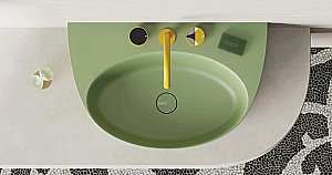 Раковина Salini ALDA WALL 03 140313GF 71 из искусственного камня S-Sense, глянцевая, цвет по RAL полностью купить в интернет-магазине Sanbest