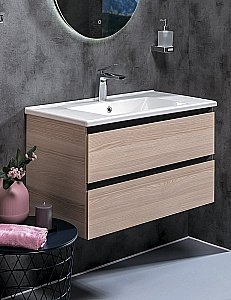 Тумба с раковиной Armadi Art Capolda 85 светлое дерево для ванной в интернет-магазине Sanbest