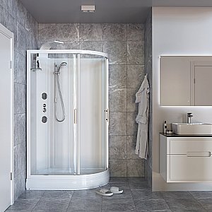 Душевая кабина с гидромассажем Taliente TA-128CW 120х80 стекло прозрачное купить в интернет-магазине Sanbest