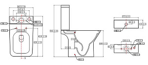 Унитаз-компакт Orans Ceramic OLS-WM9905 безободковый, с бачком, с крышкой микролифт купить в интернет-магазине Sanbest