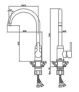Смеситель для кухни Olive's Torres 17430TRB черный купить в интернет-магазине сантехники Sanbest