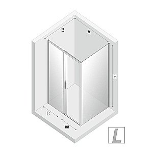 Душевой уголок NEW TRENDY PRIME BLACK 110x70 стекло прозрачное/профиль черный купить в интернет-магазине Sanbest