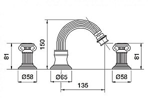 Смеситель для биде Cezares OLIMP-BBS2-03/24-M золото купить в интернет-магазине сантехники Sanbest