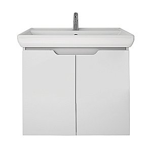 Тумба с  раковиной подвесная/напольная Dreja Q PLUS (D) 70 белый глянец для ванной в интернет-магазине Sanbest