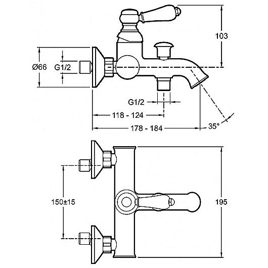 Смеситель для ванны Jacob Delafon LOUISE E24363-CP хром купить в интернет-магазине сантехники Sanbest
