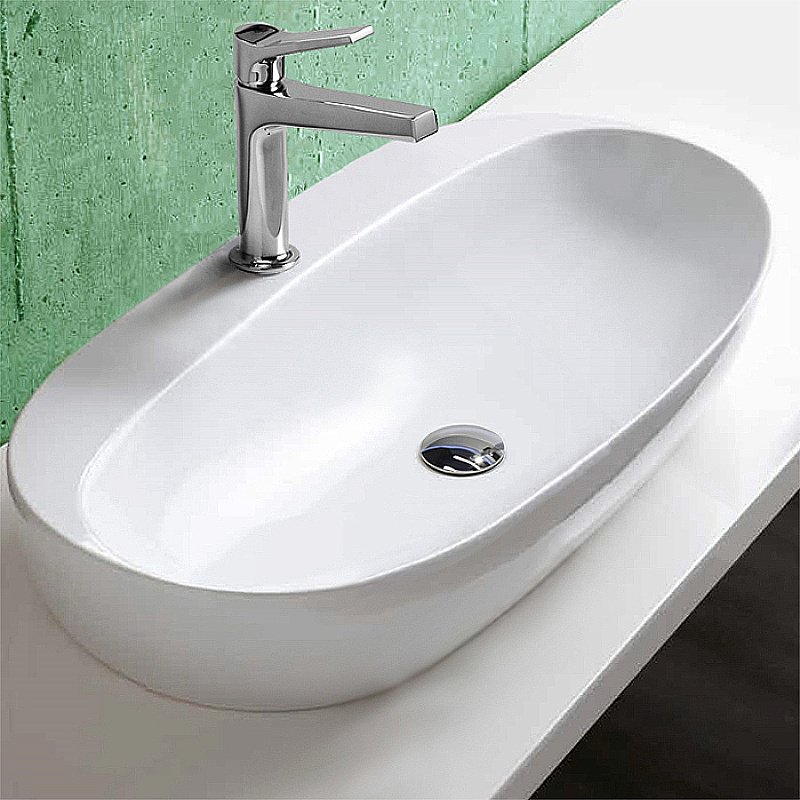 Раковина накладная Azzurra Elegance 70 ECI70M bi*1 белая купить в интернет-магазине Sanbest