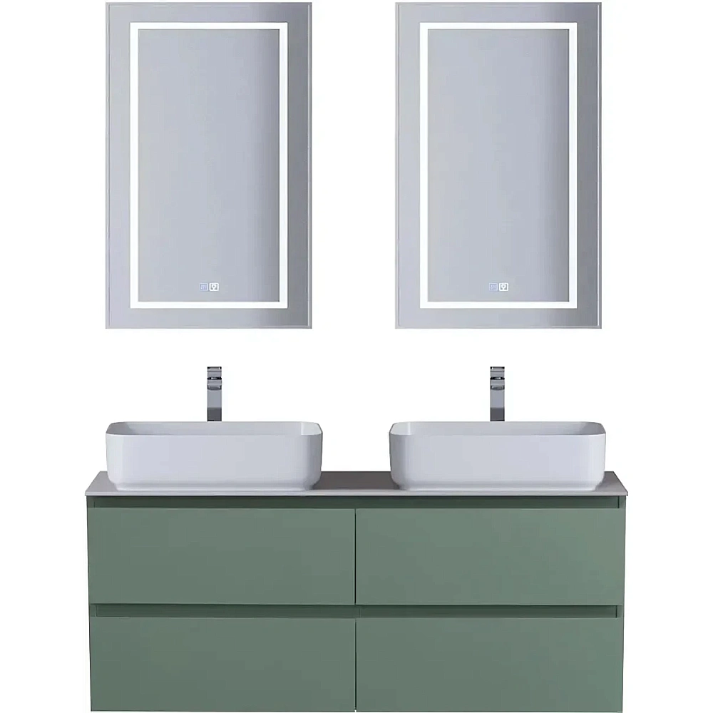 Тумба с раковиной и столещницей BelBagno 120 KRAFT-1200-4C-SO-VO+KEP-120-2-CEM еловая матовая для ванной в интернет-магазине Sanbest