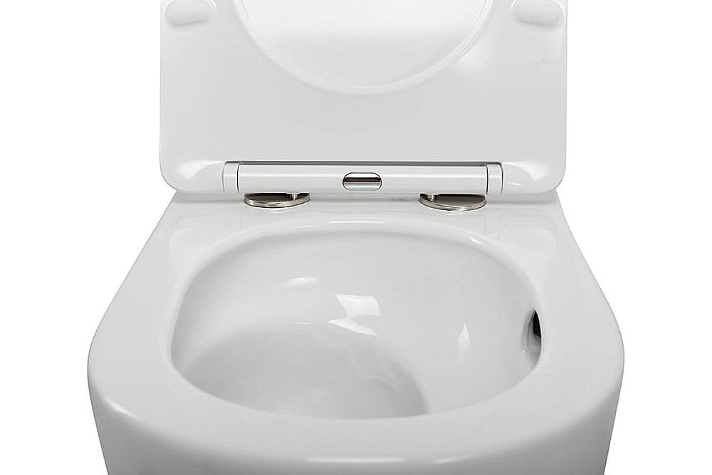 Унитаз подвесной Art&Max NAPOLI AM100CHRV/SC белый, с сиденьем микролифт, безободковый купить в интернет-магазине Sanbest